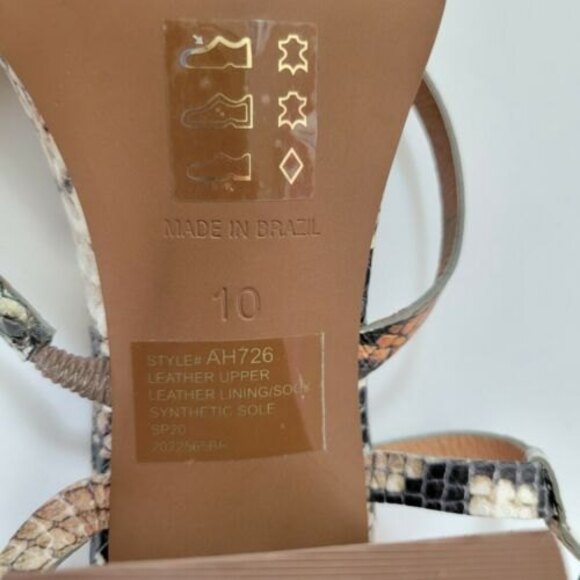 Madewell Strappy Sandal Leather block Heel Snake Embossed Women's Size 10 summer - Picture 8 of 9